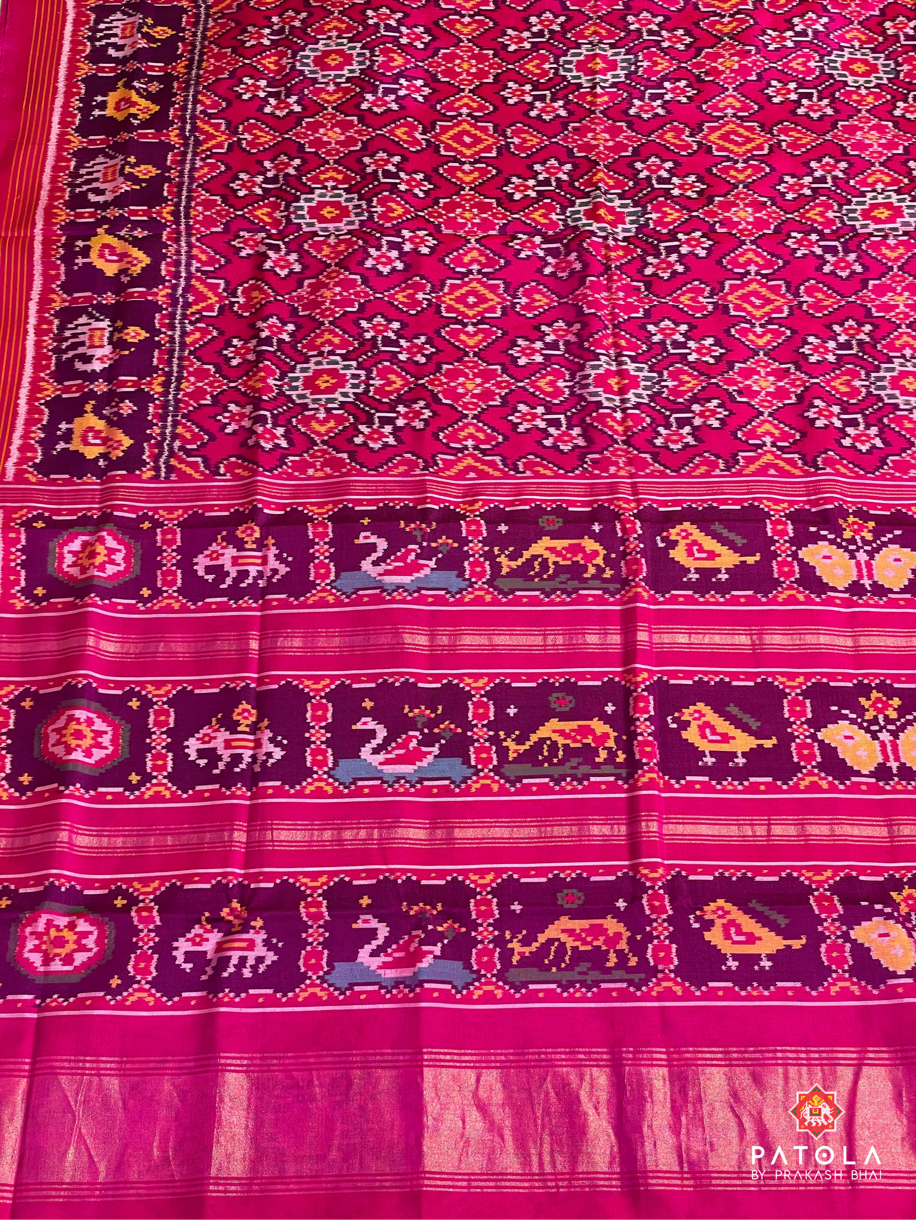 Manekchowk Panchada Mix Designer Semi Double  Ikat Patola Saree